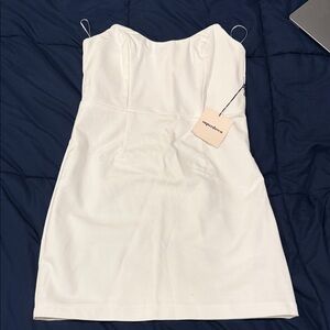 Revolve Strapless White Corset Mini Dress